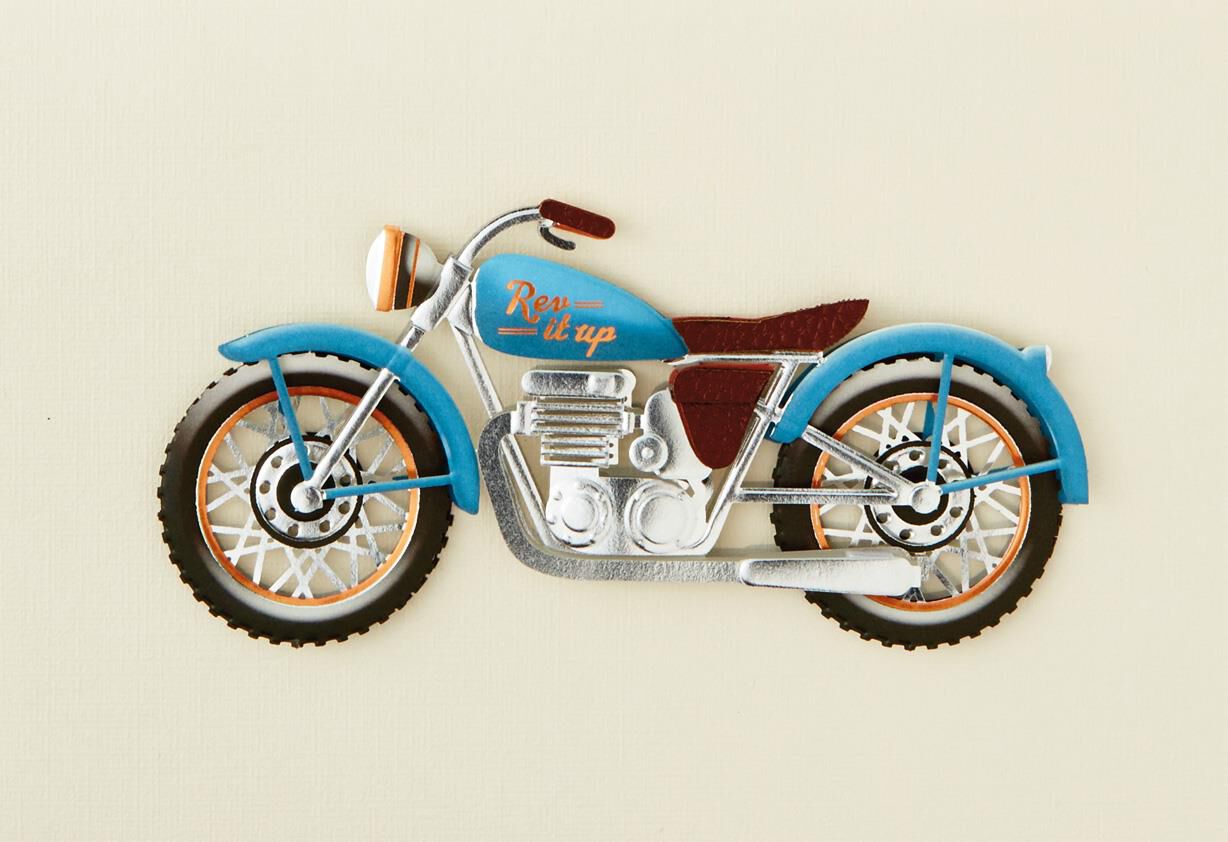 Rev It Up Motorcycle Birthday Card