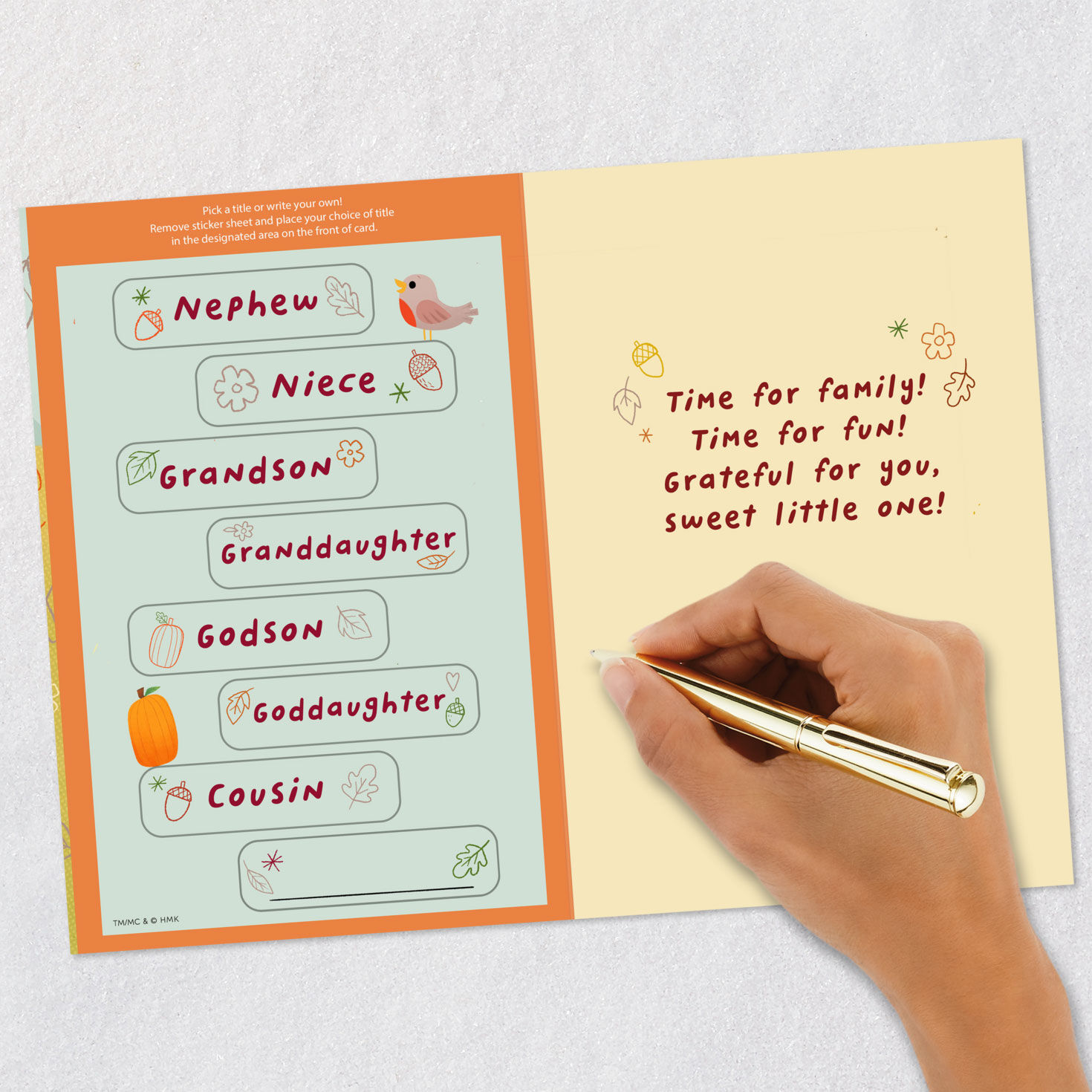 Sweet Little One Customizable Baby's First Thanksgiving Card With Family Stickers for only USD 3.99 | Hallmark