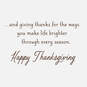 Giving Thanks and Thinking of You Thanksgiving Card, , large image number 2