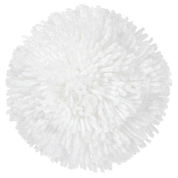 3.5" White Yarn Pom-Pom Gift Bow