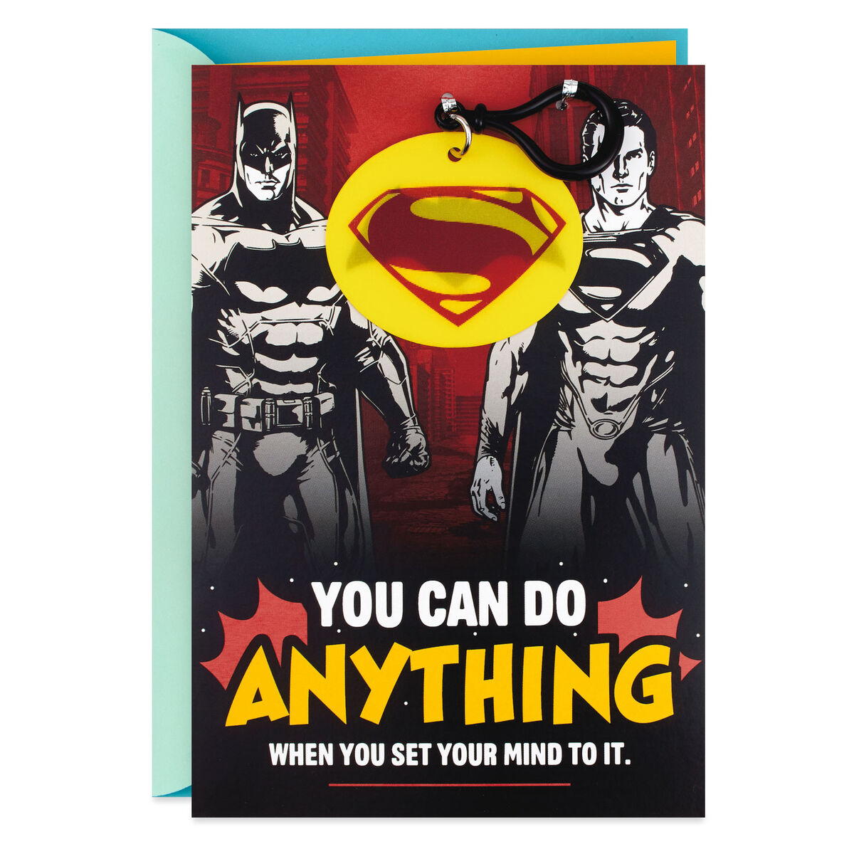 Batman v Superman Dawn of Justice™ Birthday Card With Keychain