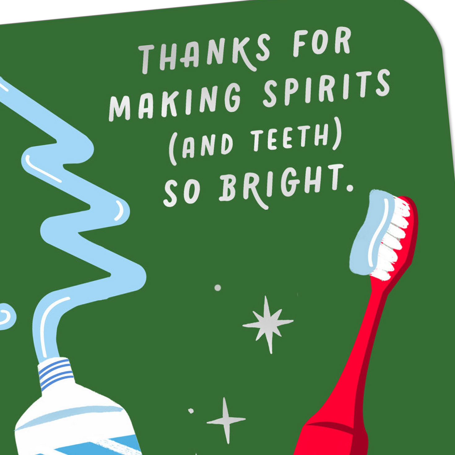 Toothpaste Tree with Red Brush Christmas Card for Dental Assistant Card Front Detail image number 4