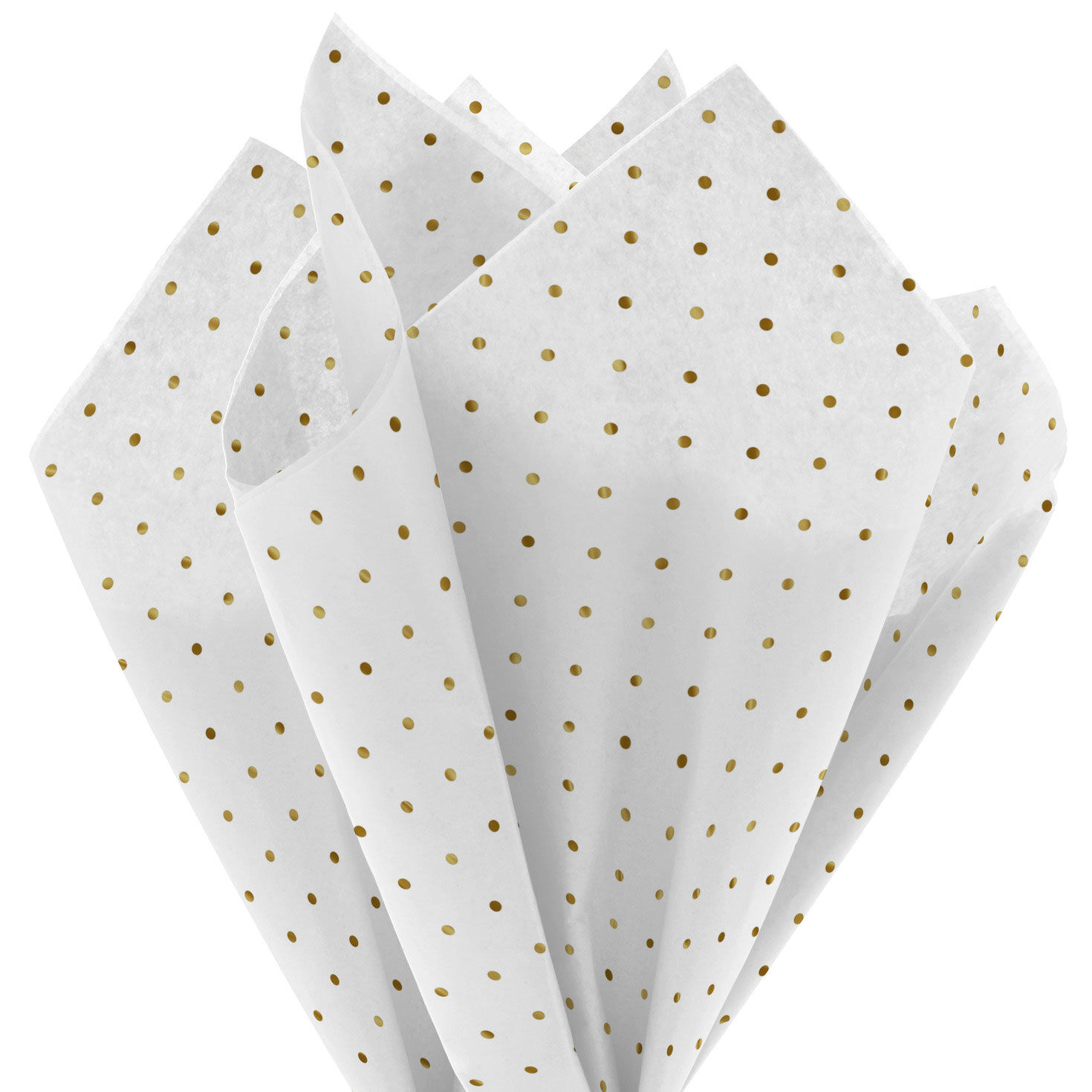 Gold Dots on White Holiday Tissue Paper 3-D Fan image number 2