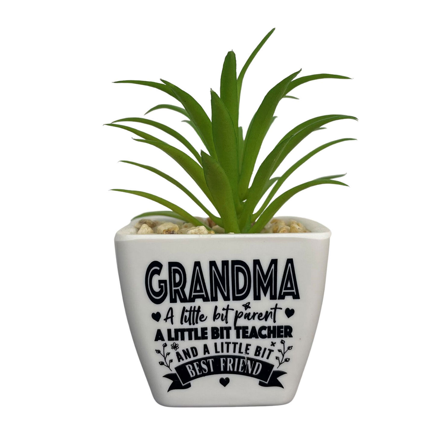 Grandma: Parent, Teacher, Friend Faux Potted Succulent