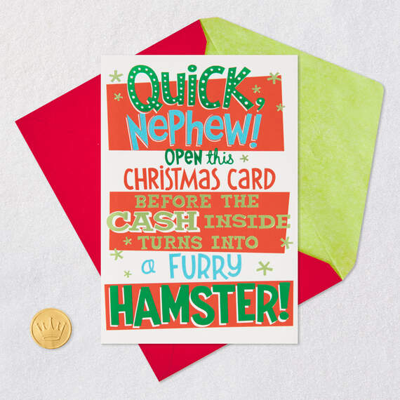 Open Quick Funny Christmas Card for Nephew, , large image number 6