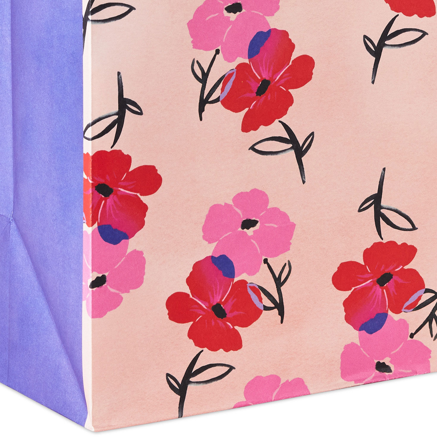 13" Pink and Red Flowers on Peach Large Valentine's Day Gift Bag for only USD 4.99 | Hallmark