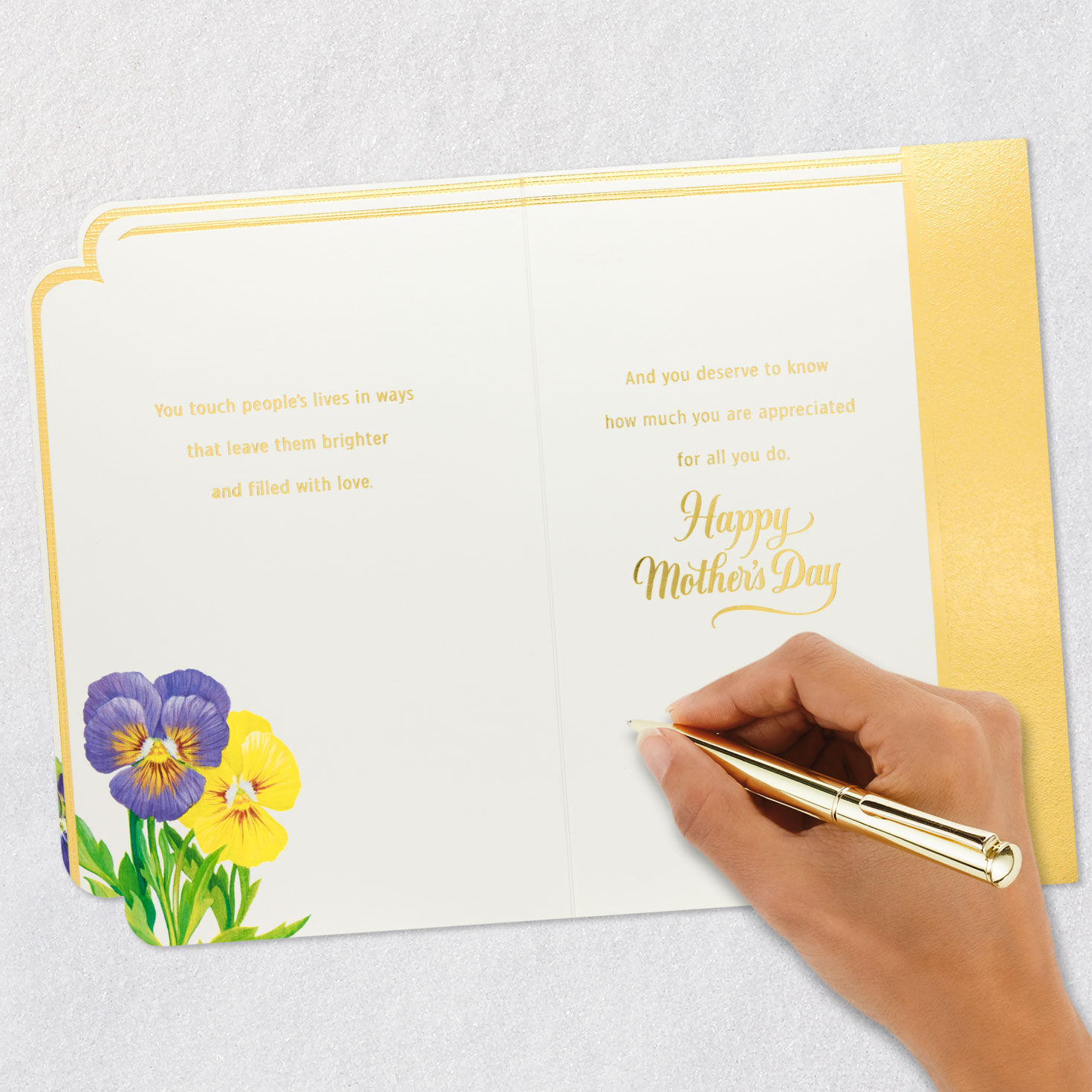 Pansies and Ribbon Mother's Day Card Signing card image number 7