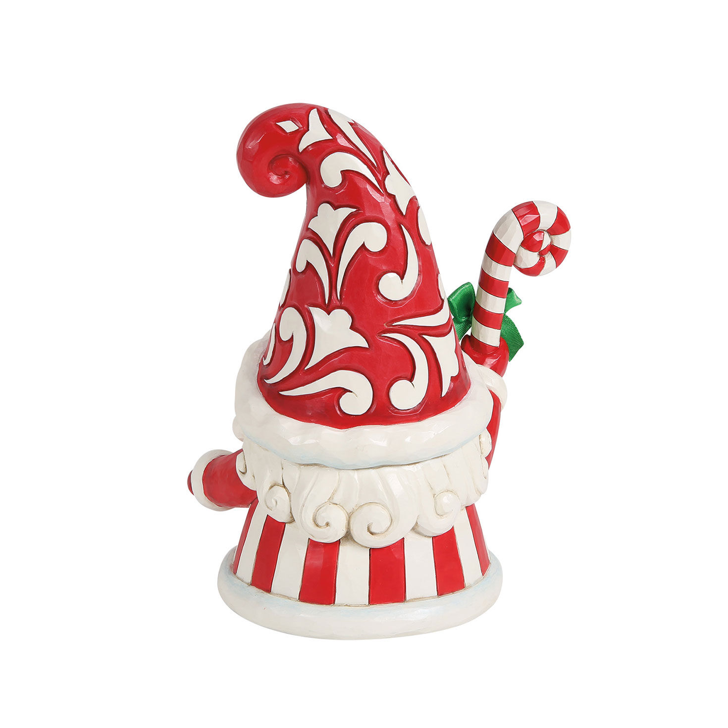 Red and White Gnome With Candy Cane Jim Shore Statue Back image number 2