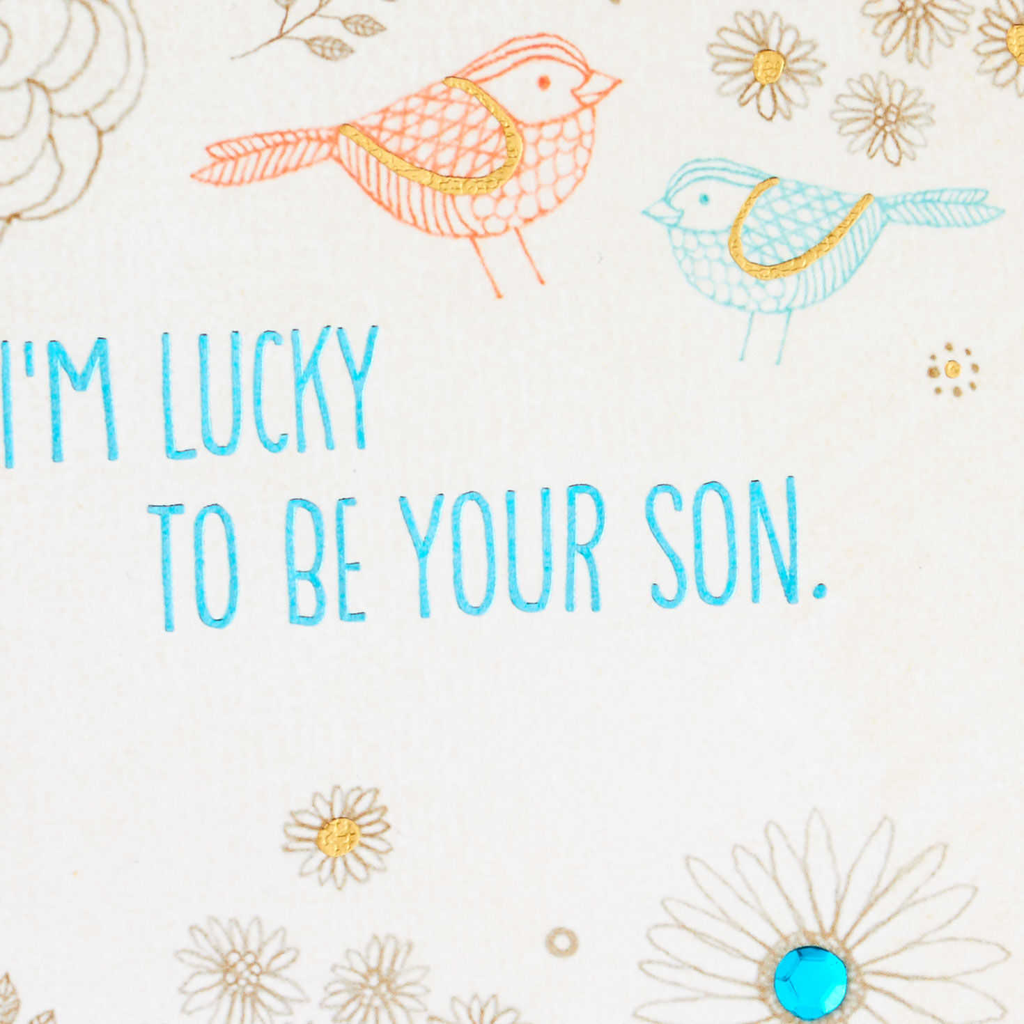 Birds and Flowers Mom Mother's Day Card From Son sentiment image number 4