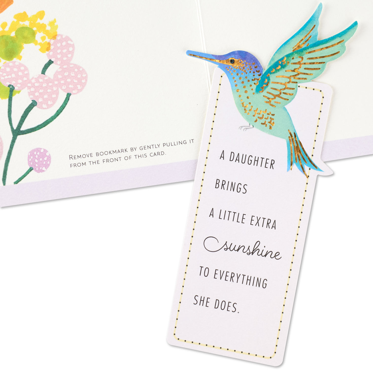 Hummingbird and Flowers Daughter Mother's Day Card attachment detail image number 6