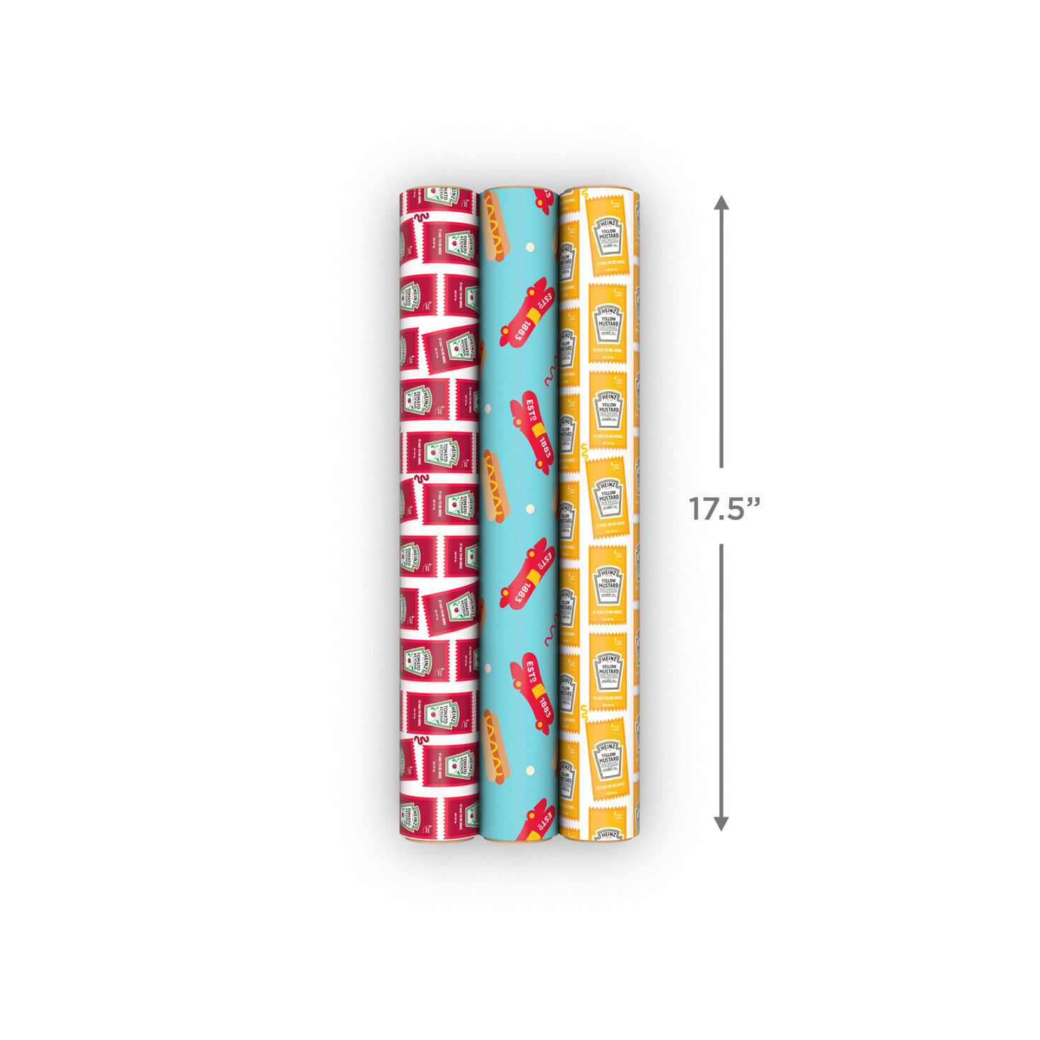 Wienermobile, Ketchup, Mustard Mini Gift Wrap Rolls measurement image number 8