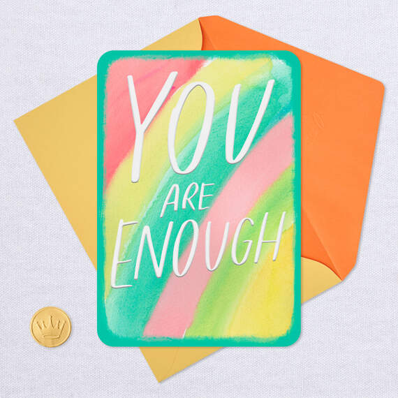 You Are Enough Rainbow Brushstrokes Blank Card, , large image number 4