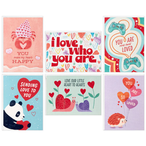 Cute Critters Assorted Blank Valentine's Day Cards, Pack of 36, 
