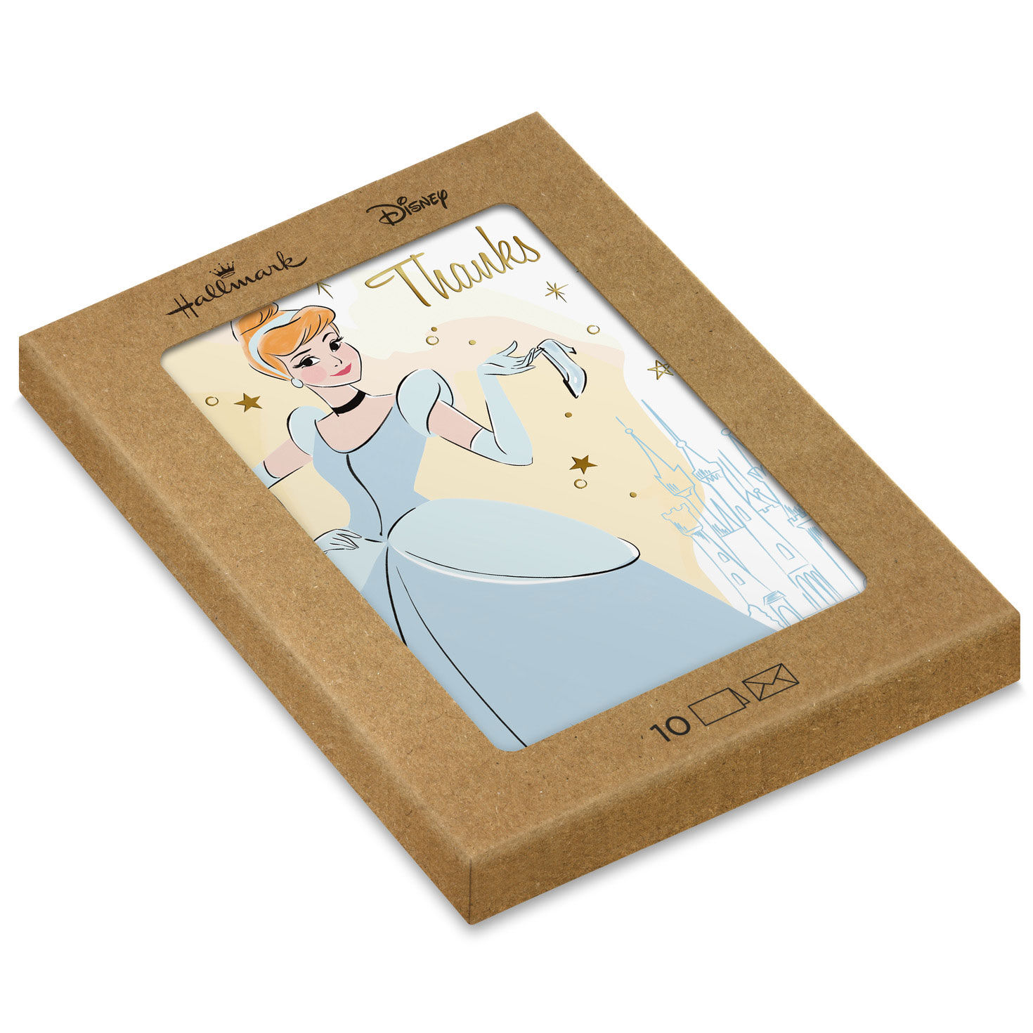 Disney Cinderella and Slipper Blank Thank You Notes, Pack of 10