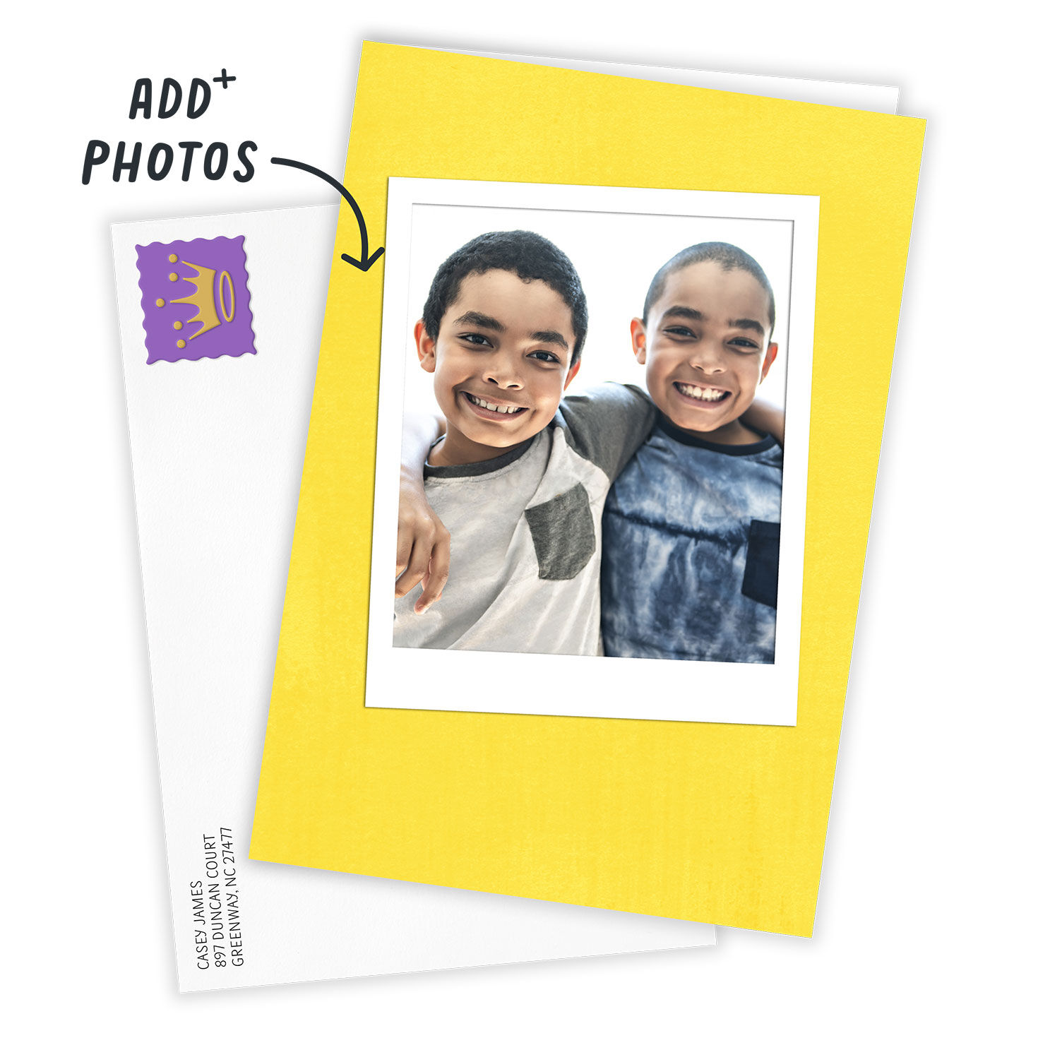 Personalized Instant Photo on Yellow Blank Photo Card  image number 2