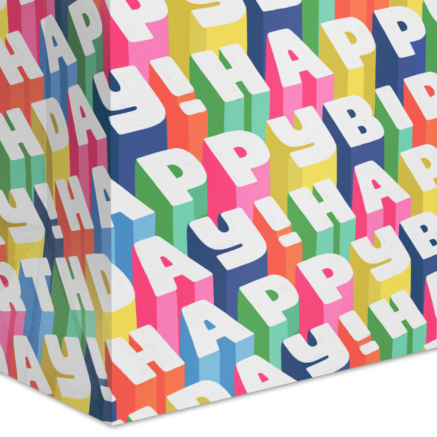 Repeating Happy Birthday Lettering Medium Gift Bag Base/Side Detail image number 5