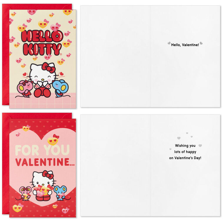 Hello Kitty Happy Day Assorted Valentine's Day Cards, Pack of 36 - Boxed Cards | Hallmark hello-kitty-happy-day-assorted-valentine-s-day-cards-pack-of-36-boxed-cards-hallmark
