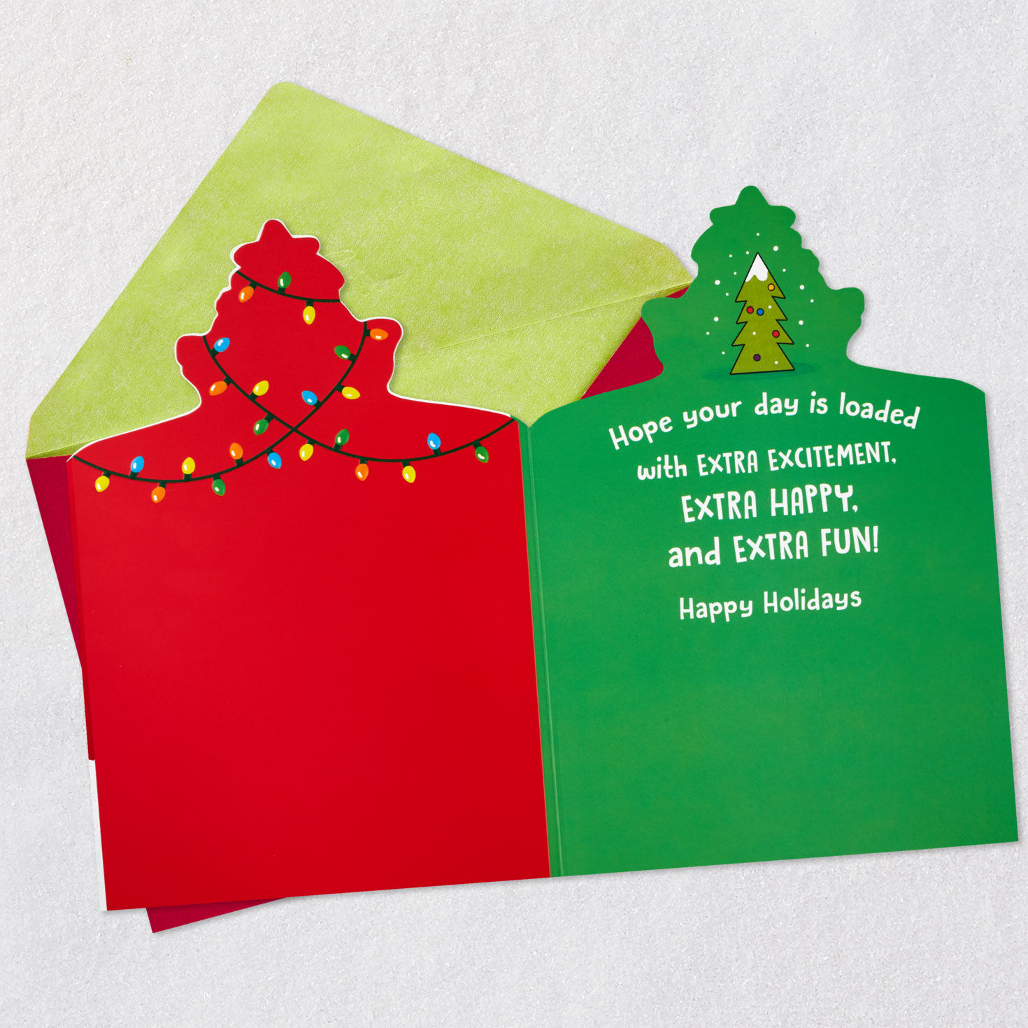 Yellow Lab Dog in Christmas Decor Christmas Card Open card with envelope image number 3