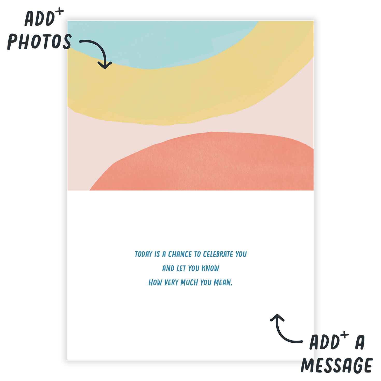 Personalized Color Waves Birthday Photo Card  image number 3
