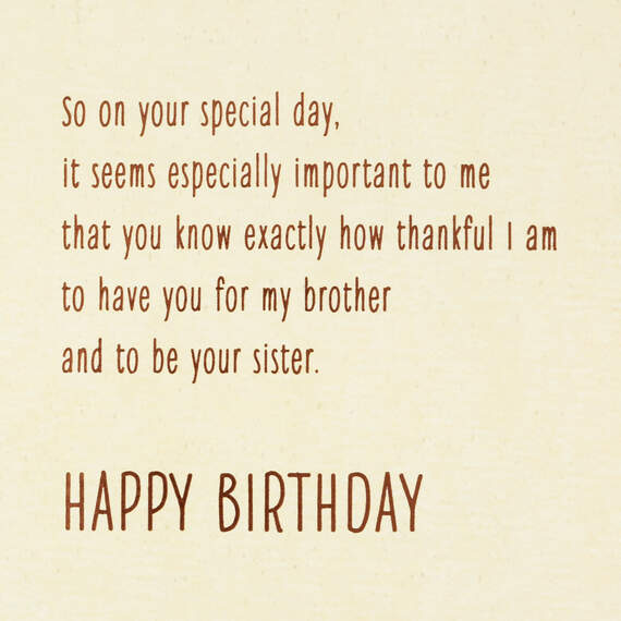 Thankful for You Birthday Card for Brother From Sister, , large image number 3