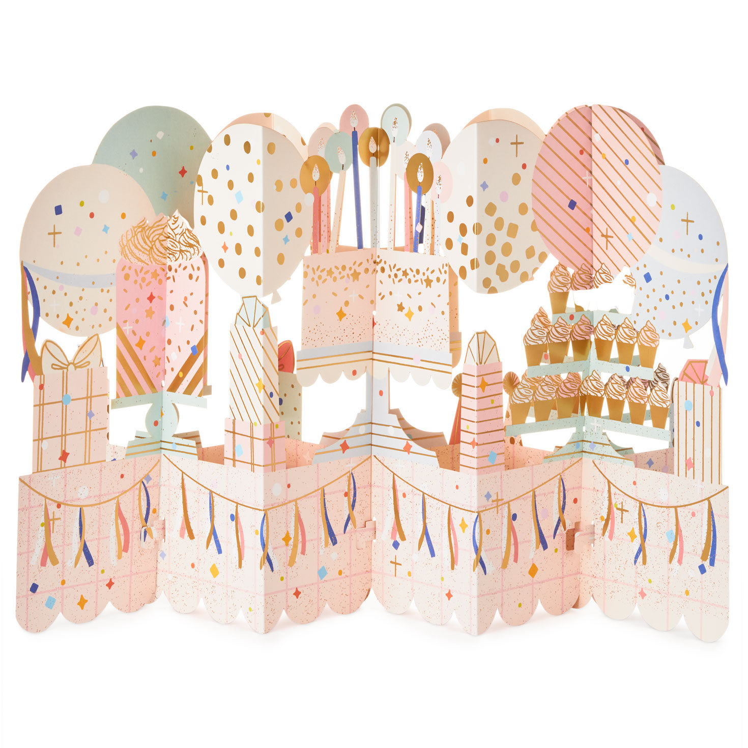 Jumbo Pile on the Fun Cake and Balloons 3D Pop-Up Birthday Card, , large image number 2