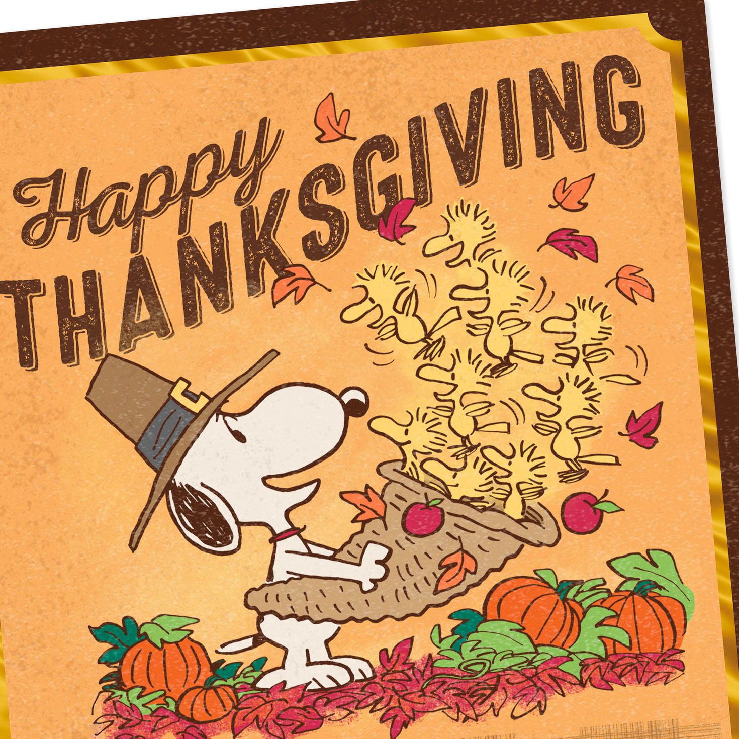Peanuts® Snoopy and Woodstock Cornucopia Thanksgiving Card - Greeting Cards  | Hallmark