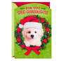 Puppy in Santa Hat Christmas Card for Great-Granddaughter, , large image number 1