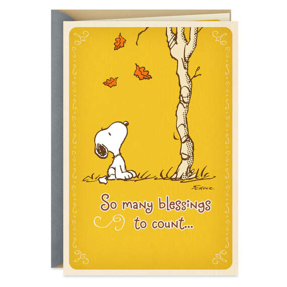 Peanuts® Snoopy Count My Blessings Thanksgiving Card, , large image number 1