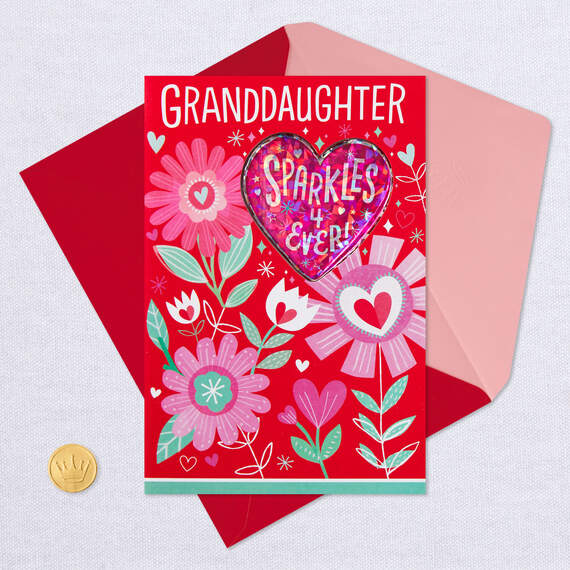 Sparkles Forever Granddaughter Valentine's Day Card With Sticker, , large image number 6