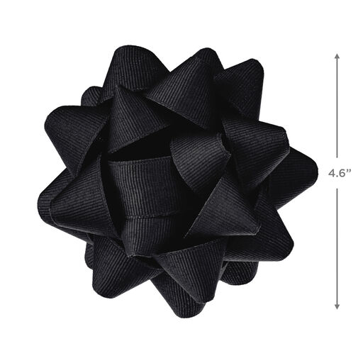 Black Grosgrain Ribbon Gift Bow, 4.6", Black