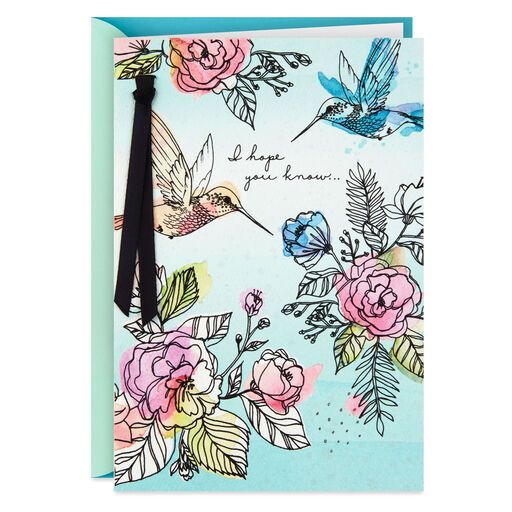 Watercolor Hummingbirds Friendship Card, 