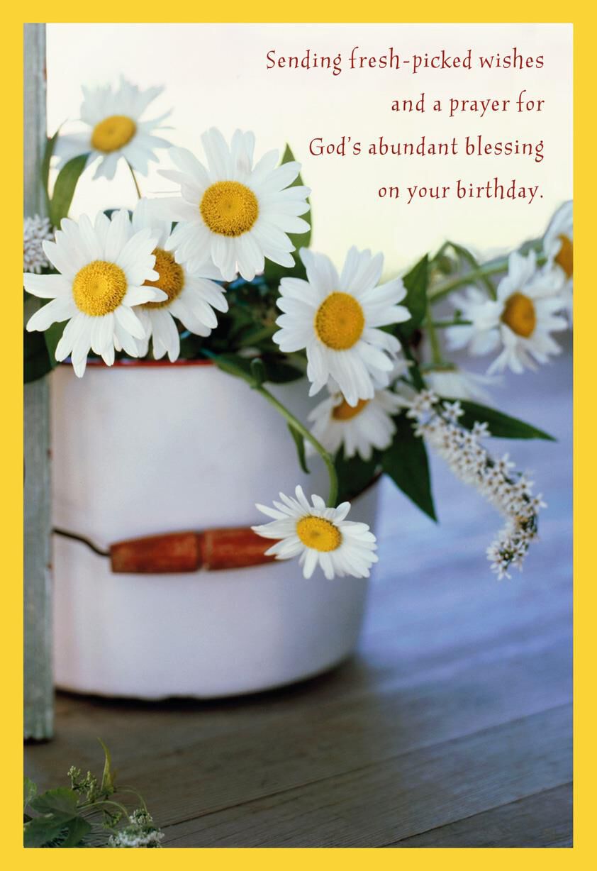 Bucket of Daisies Religious Birthday Card - Greeting Cards - Hallmark