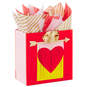 7.7" Heart Banner Medium Square Valentine's Day Gift Bag With Tissue Paper, , large image number 1
