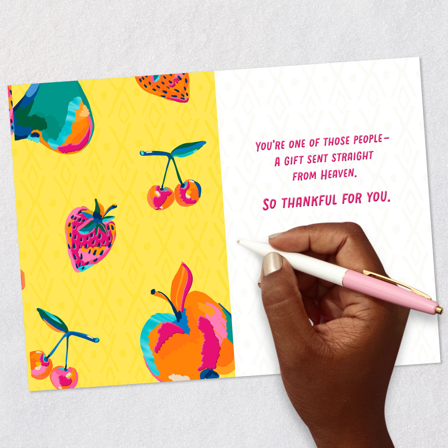 Colorful Fruit Religious Thank You Card Signing card image number 6
