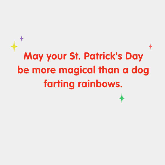Dog Farting Rainbows Funny St. Patrick's Day Card, , large image number 2