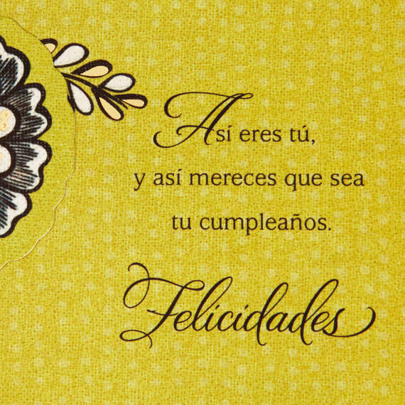 The Birthday You Deserve Flowers Spanish-Language Birthday Card, , large image number 2
