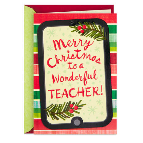 So Thankful for You Christmas Card for Teacher, , large