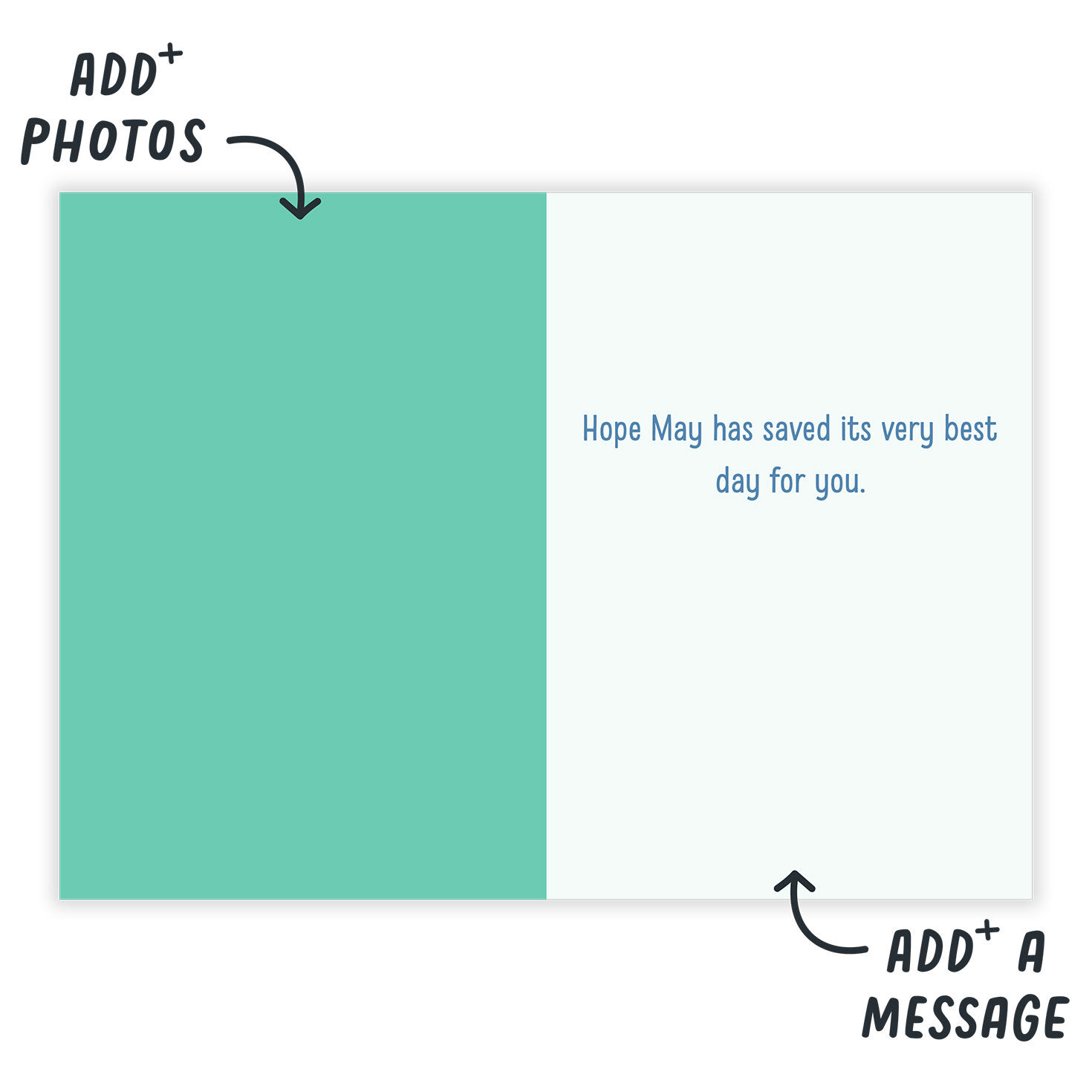 Maybe Best Month Personalized Birthday Card Open Card indicating personalization image number 3