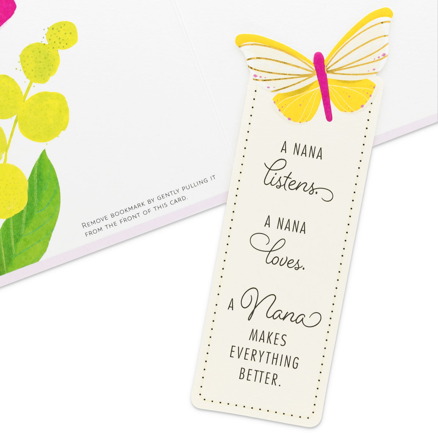 Yellow Butterfly Bookmark Mother's Day Card for Nana attachment detail image number 5