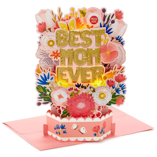 Best Mom Ever Musical 3D Pop-Up Card With Light, 
