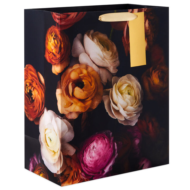 13" Dark Floral Large Gift Bag