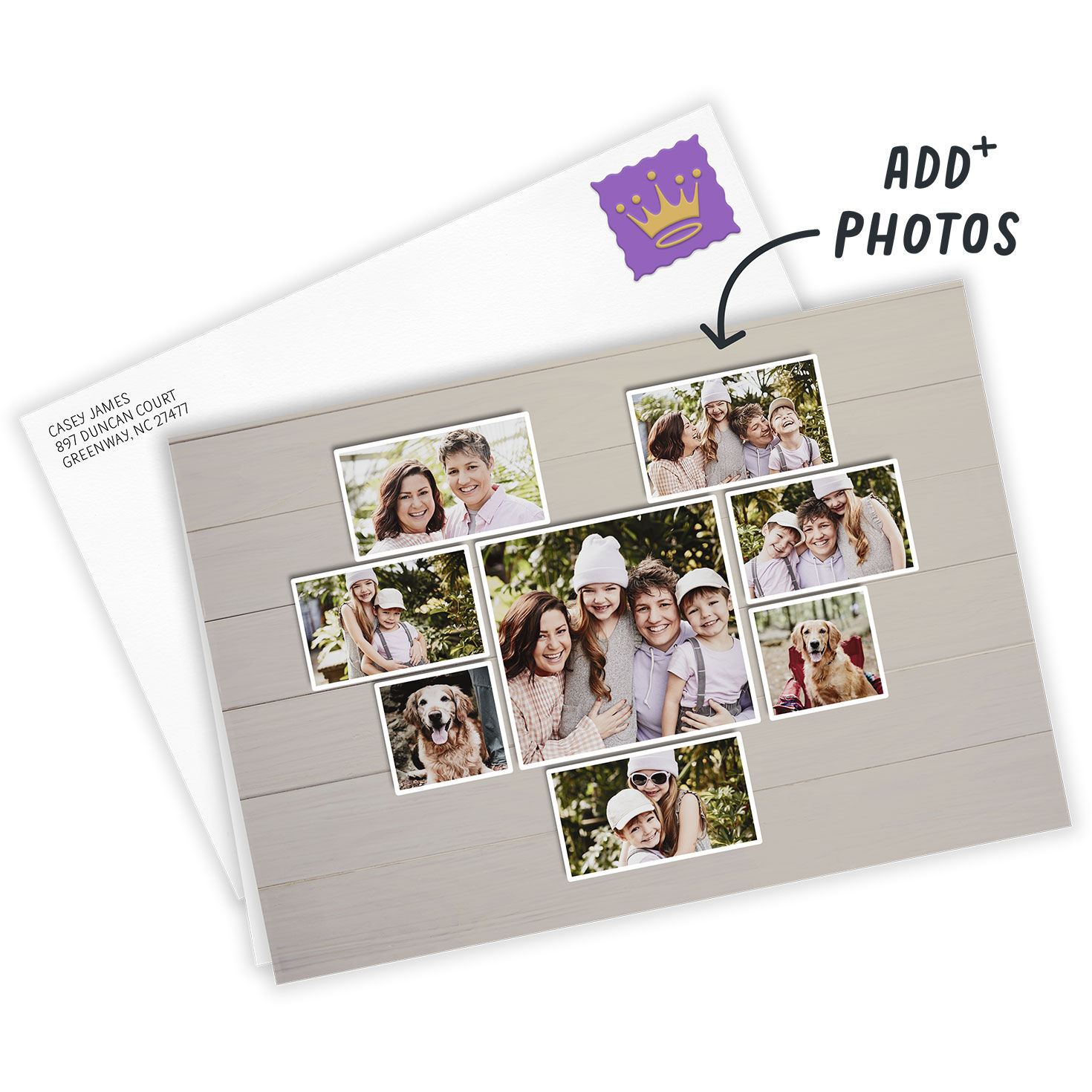 Personalized Heart-Shaped Photo Collage Photo Card  image number 2