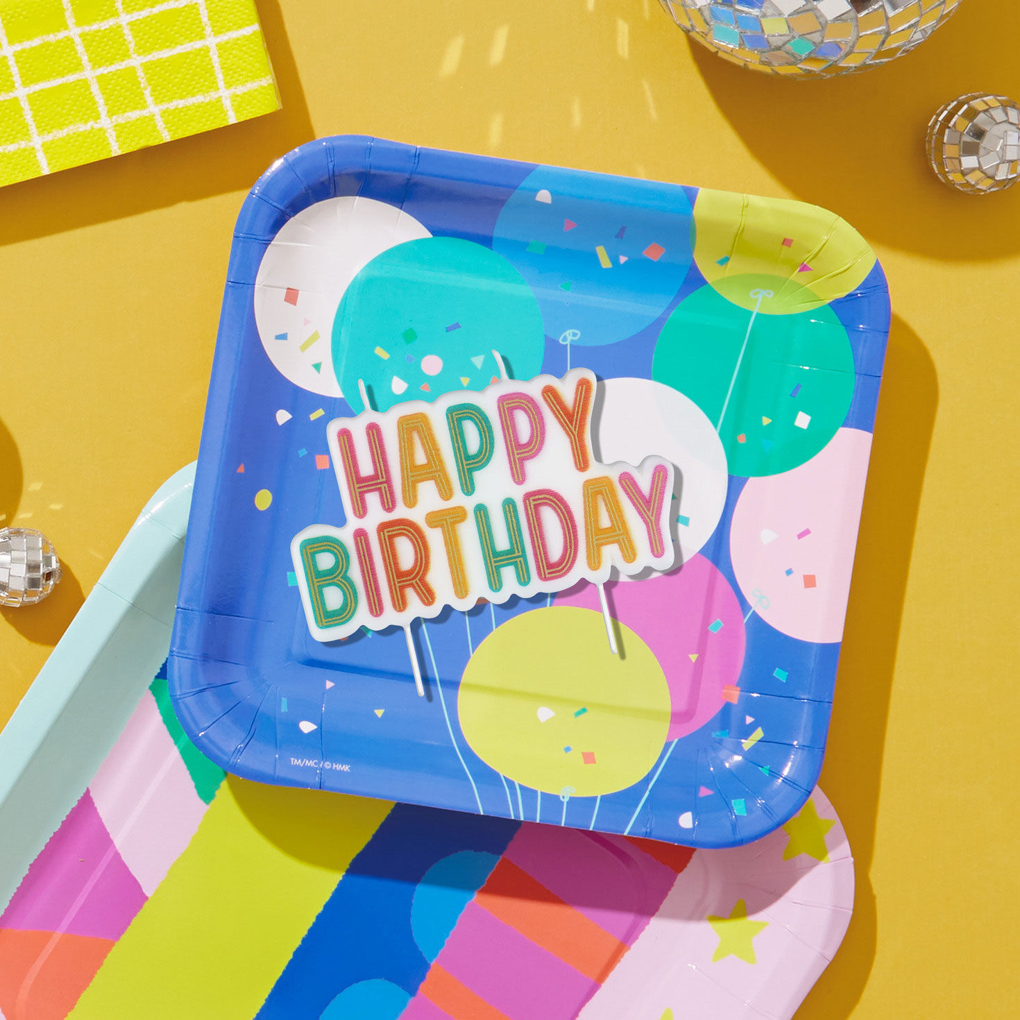Gold and Pastel Lettering Happy Birthday Candle for only USD 6.99 | Hallmark