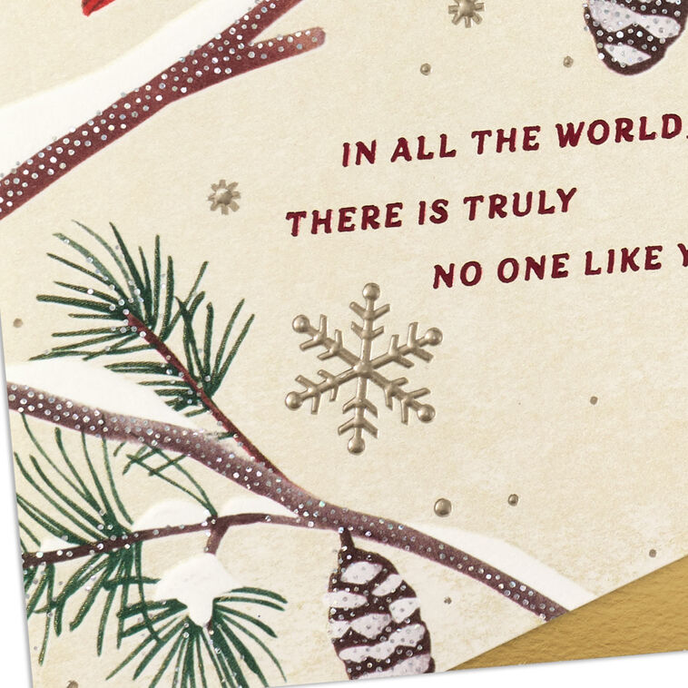 Cardinal on Snowy Branch Son Christmas Card Card Front Detail image number 6