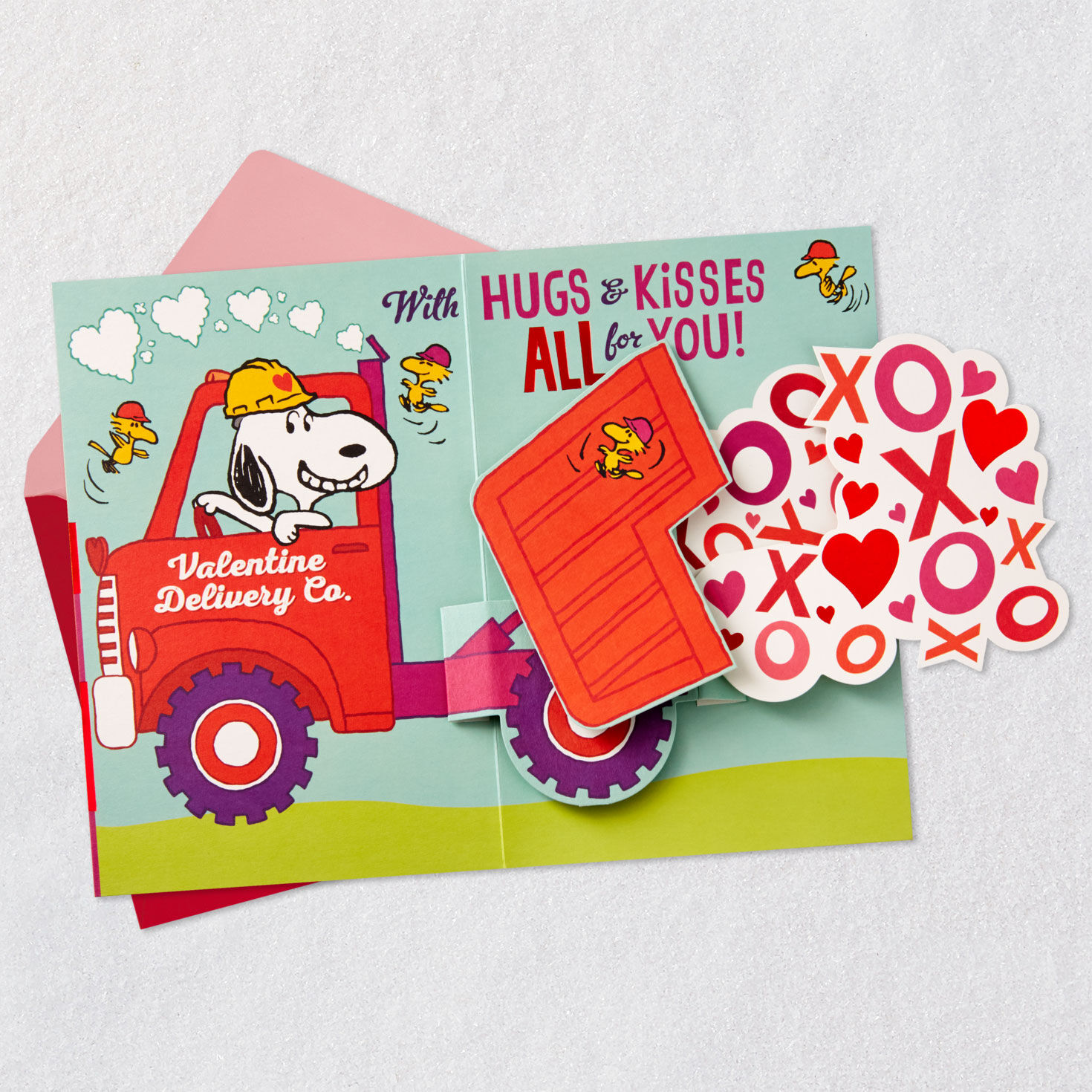 Peanuts® Snoopy and Woodstock Hugs and Kisses Funny Pop-Up Valentine's Day Card for only USD 7.59 | Hallmark