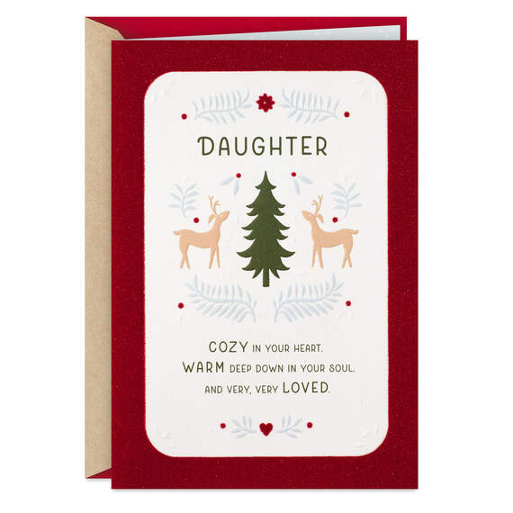 Cozy, Warm and Loved Christmas Card for Daughter