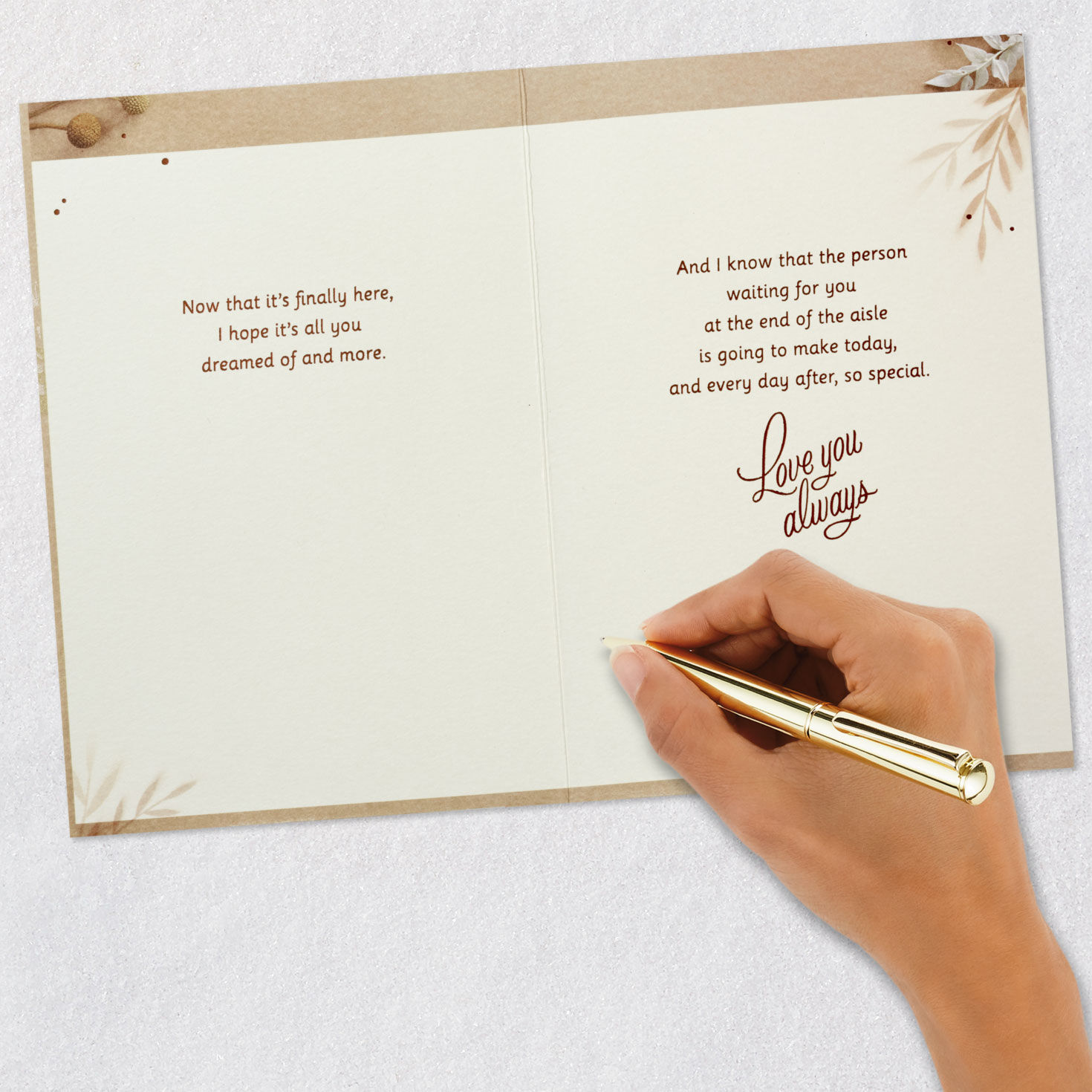 Tulle and Palm Leaf Decor Daughter Wedding Card  image number 7