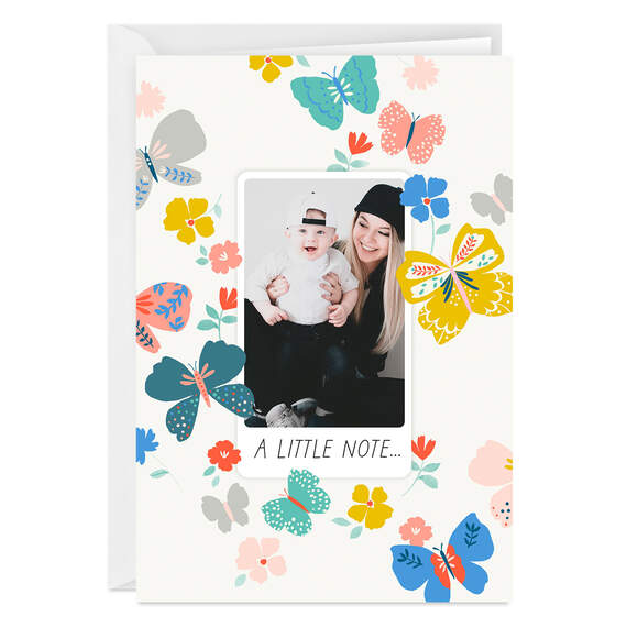 Personalized Colorful Butterflies Photo Card