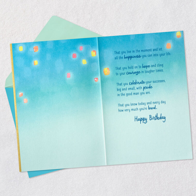 Let All the Happiness Into Your Life Birthday Card for Son, , large image number 3