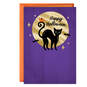 Happy Halloween Black Cat and Full Moon Halloween Card, , large image number 1